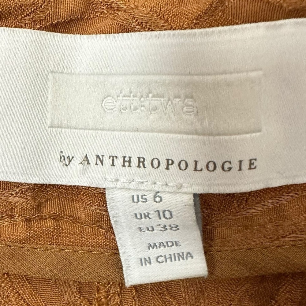 Anthropologie Tapered High Rise Balloon Pants 6 Burnt Orange Belted Bow Fall - Picture 16 of 17